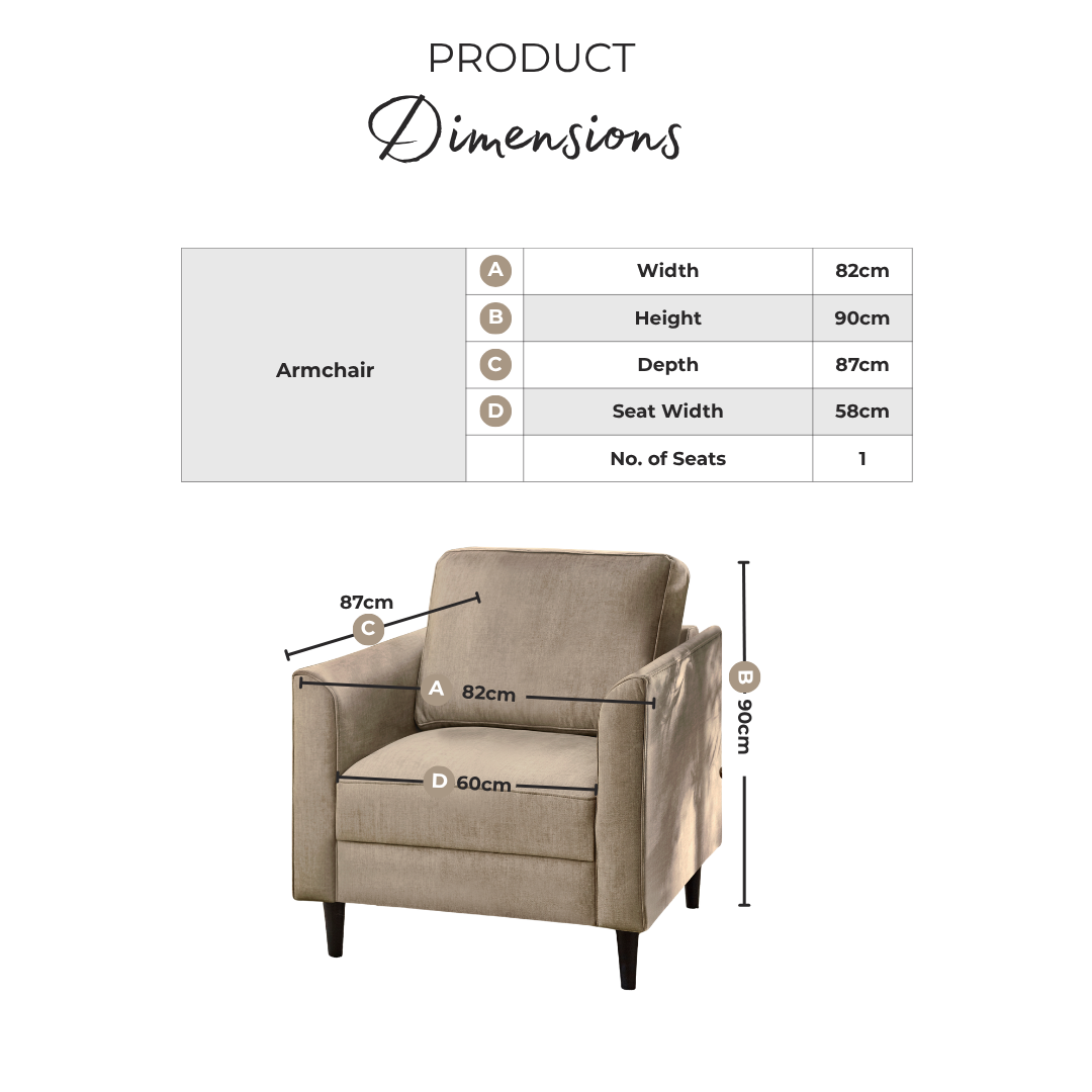 Logan Ocean Blue Fabric Armchair